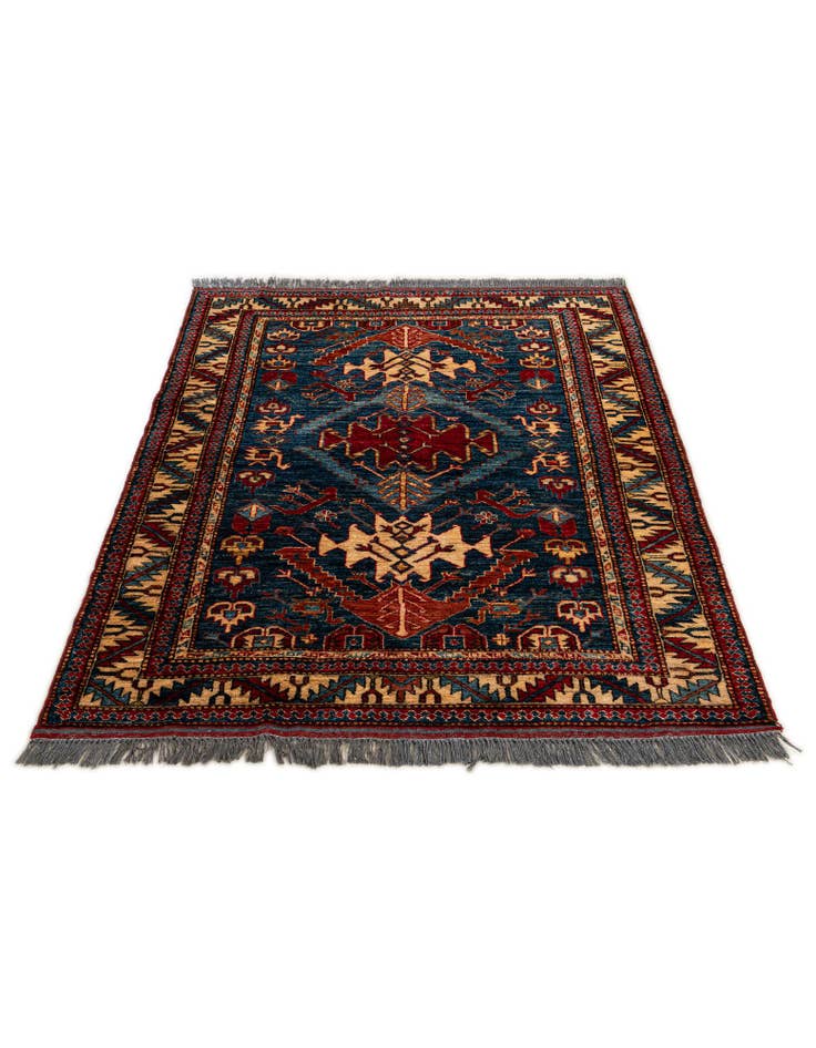 Detail image of  4' x 4' 11  Hand Knotted Kazak Wool Rug