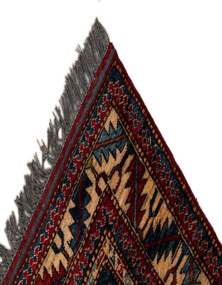 Detail image of  4' x 4' 11  Hand Knotted Kazak Wool Rug