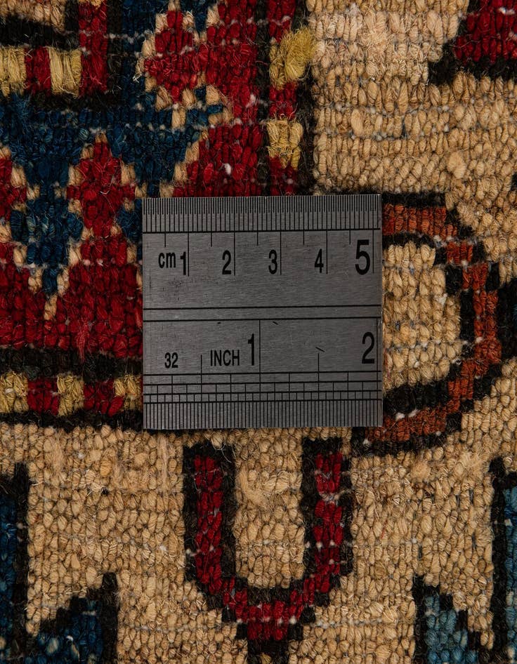 Detail image of  4' x 4' 11  Hand Knotted Kazak Wool Rug