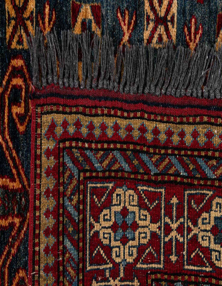 Detail image of  4' x 5'  Hand Knotted Kazak Wool Rug