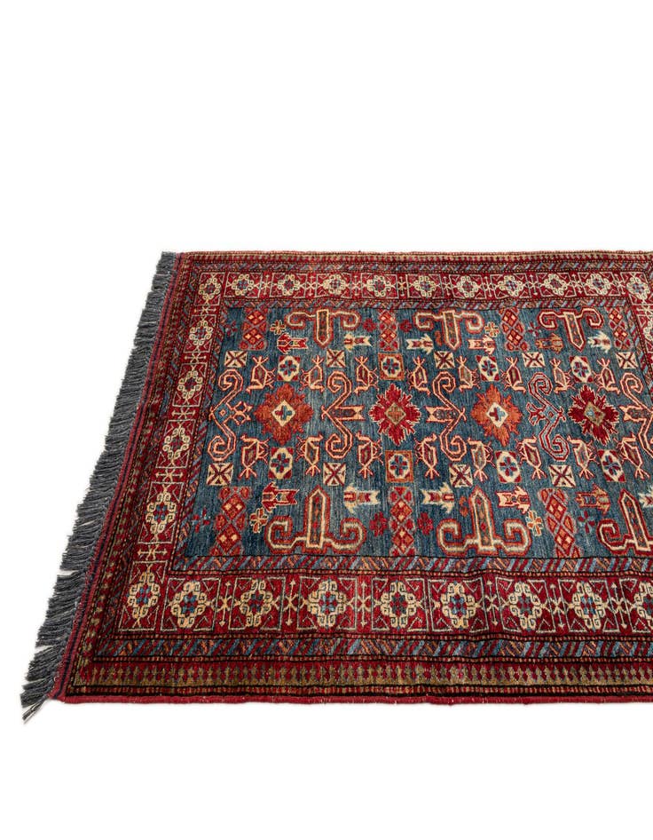 Detail image of  4' x 5'  Hand Knotted Kazak Wool Rug