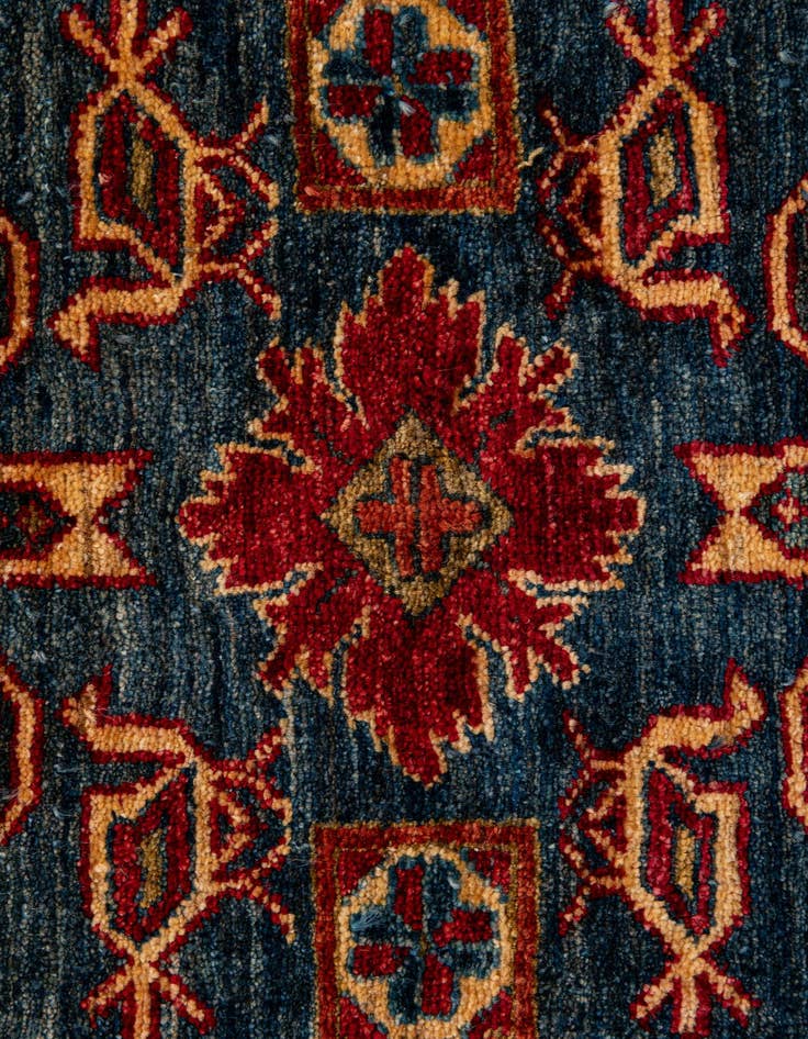 Detail image of  4' x 5'  Hand Knotted Kazak Wool Rug