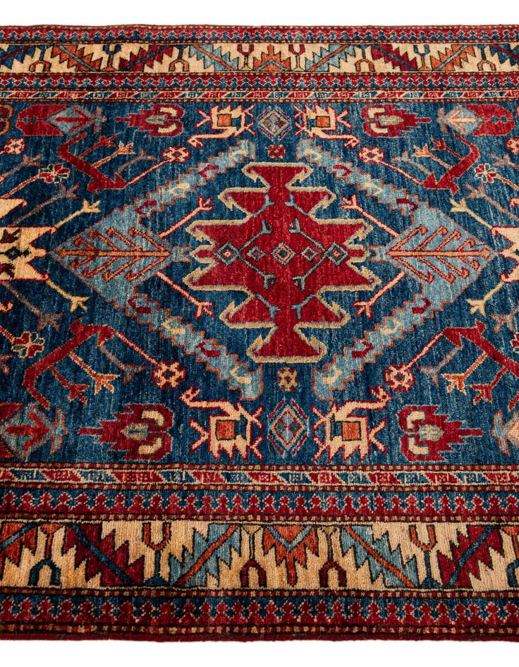 Detail image of  3' 10 x 5' 11  Hand Knotted Kazak Wool Rug