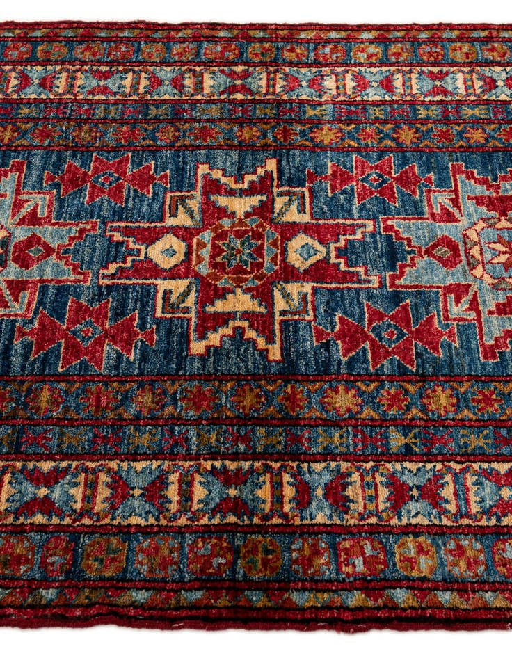 Detail image of  3' 4 x 4' 9  Hand Knotted Kazak Wool Rug