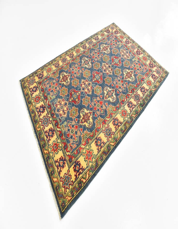 Detail image of  4' x 6' 4  Hand Knotted Kazak Rug