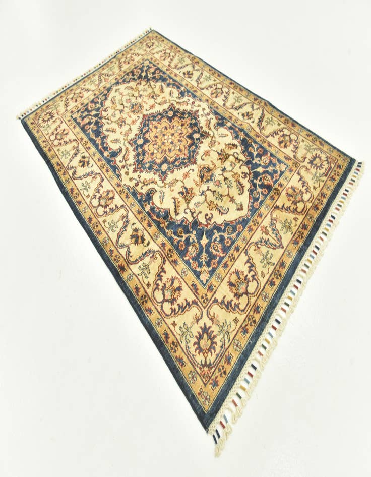 Detail image of  4' 1 x 6'  Hand Knotted Kazak Rug