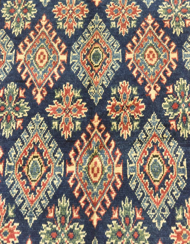 Detail image of  4' 1 x 6'  Hand Knotted Kazak Rug
