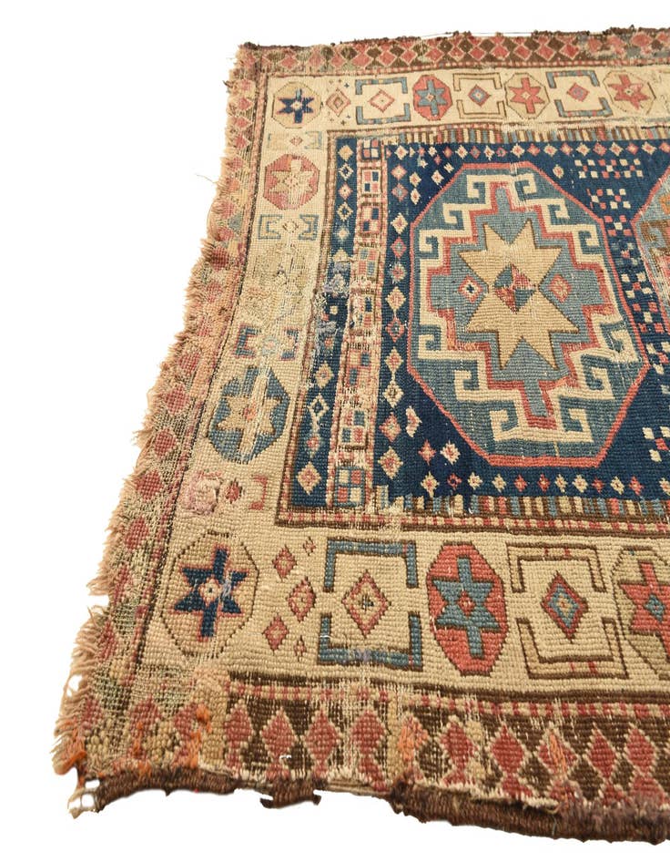 Detail image of  3' 5 x 6' 3  Hand Knotted Kazak Oriental Wool Rug