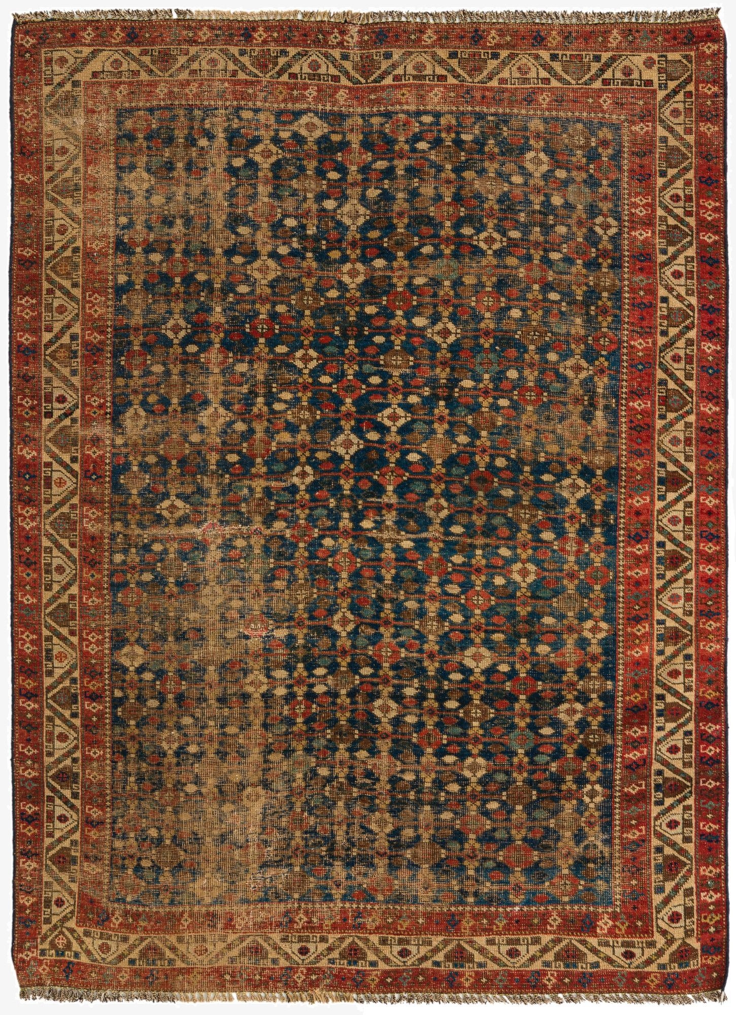  4' 7 x 6' 3  Hand Knotted Kazak Oriental Wool Rug