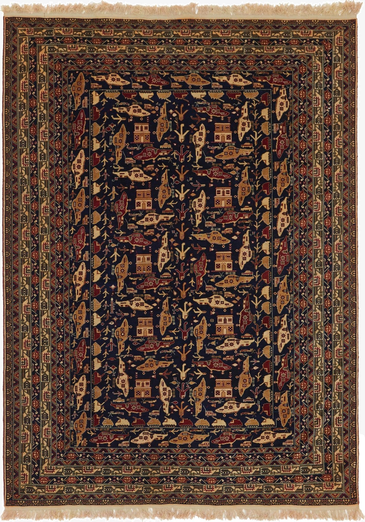  6' 4 x 9' 2  Hand Knotted Kazak Rug
