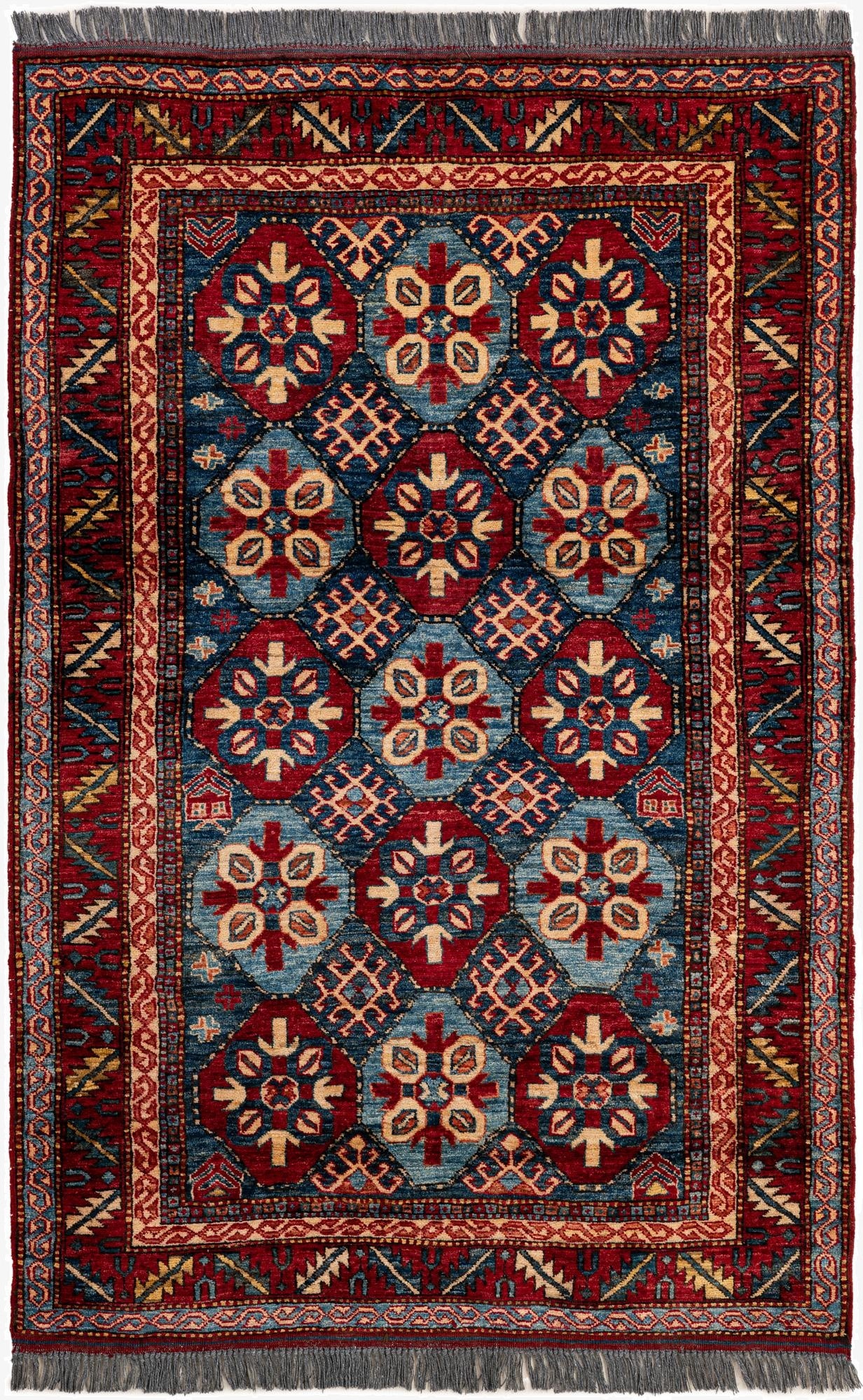  3' 11 x 6' 1  Hand Knotted Kazak Wool Rug