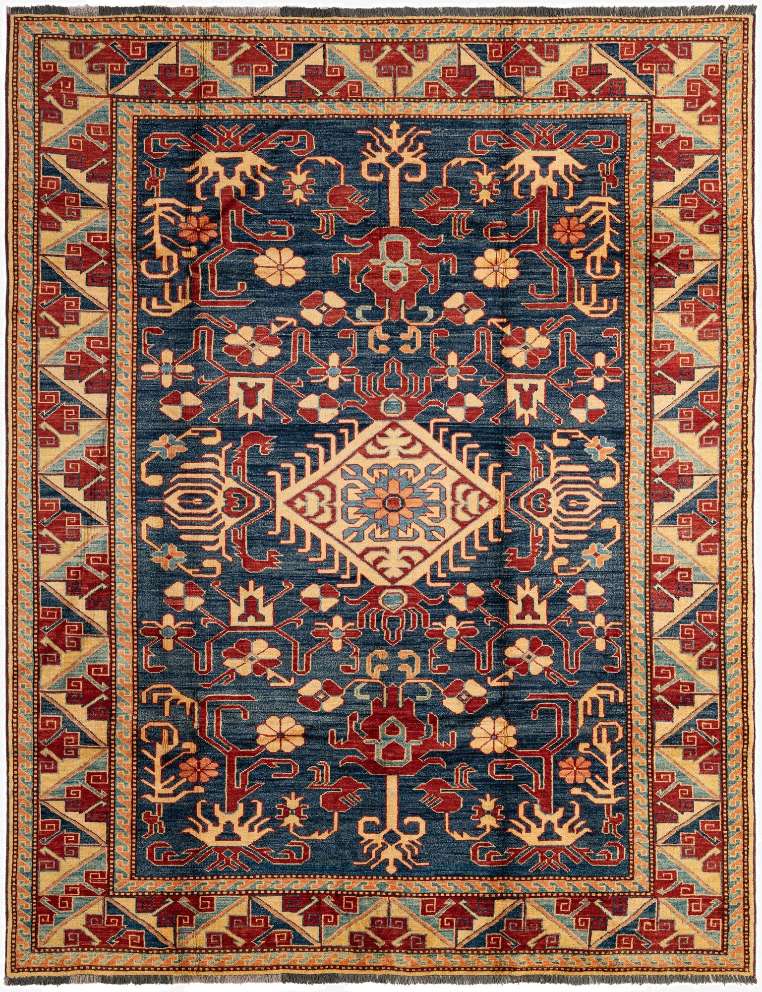  6' x 7' 9  Hand Knotted Kazak Wool Rug