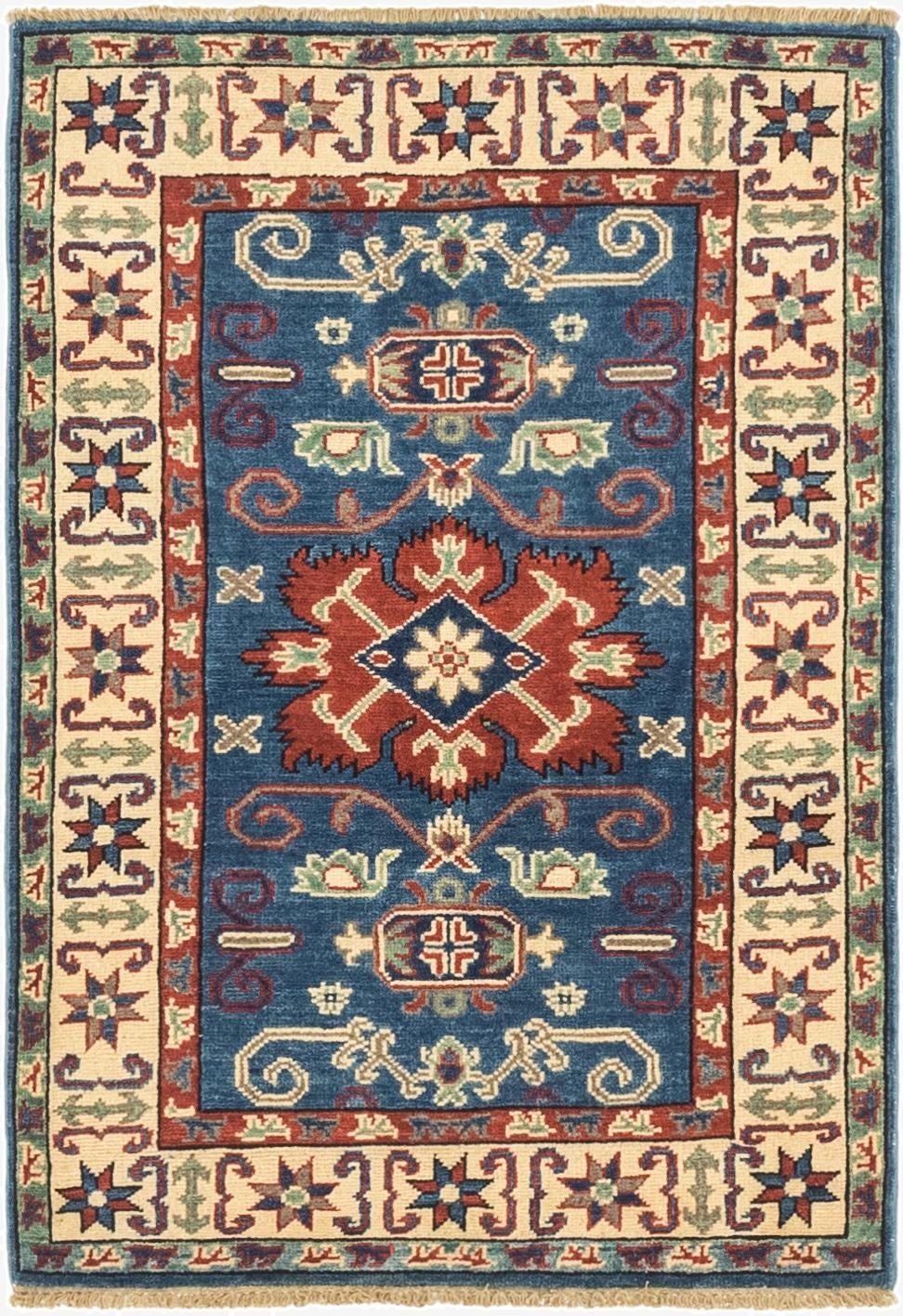  2' 9 x 4' 1  Hand Knotted Kazak Rug