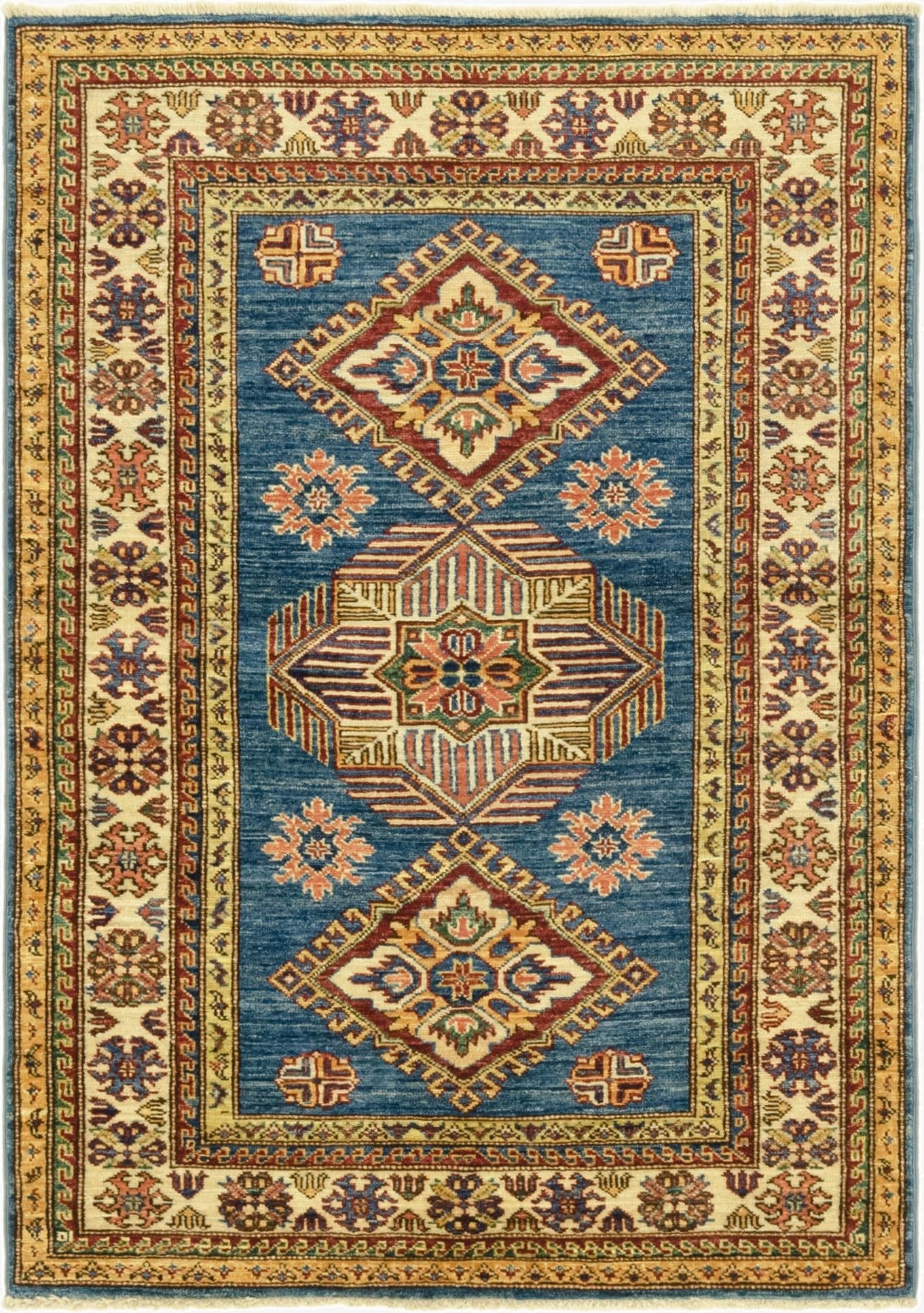  3' 5 x 4' 10  Hand Knotted Kazak Oriental Rug