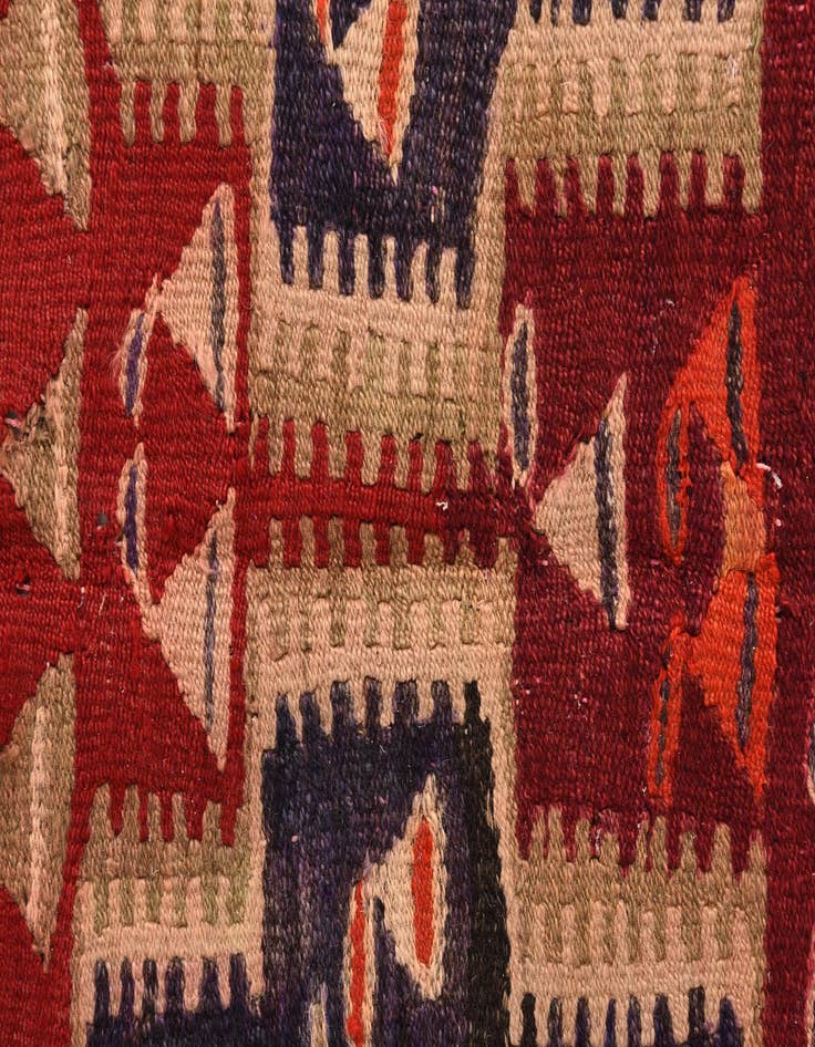 Detail image of  4' 7 x 7' 10  Hand Woven Kilim Fars Wool Rug
