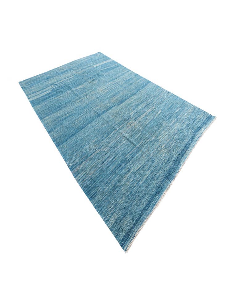 Detail image of  6' 8 x 9' 9  Hand Woven Kilim Modern Wool Rug