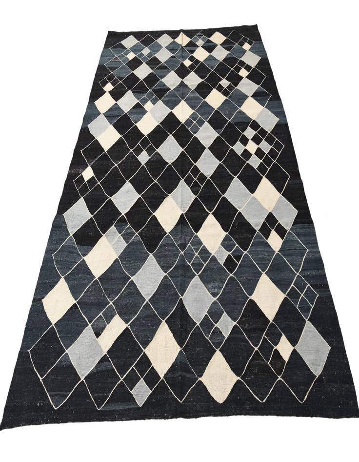 Detail image of  7' x 9' 8  Hand Woven Kilim Modern Wool Rug