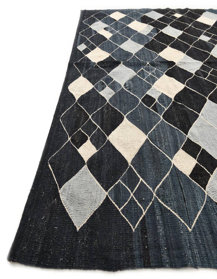 Detail image of  7' x 9' 8  Hand Woven Kilim Modern Wool Rug