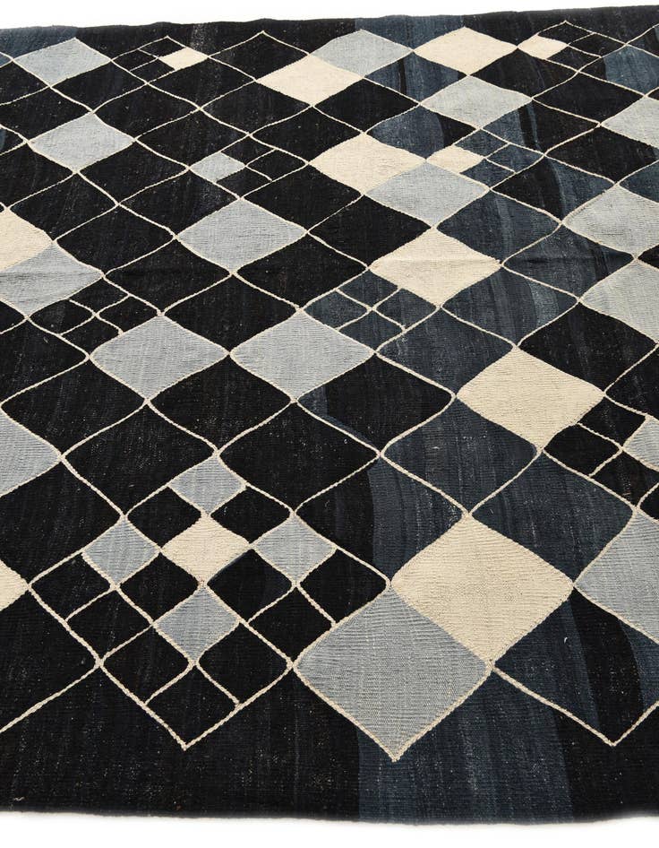 Detail image of  7' x 9' 8  Hand Woven Kilim Modern Wool Rug