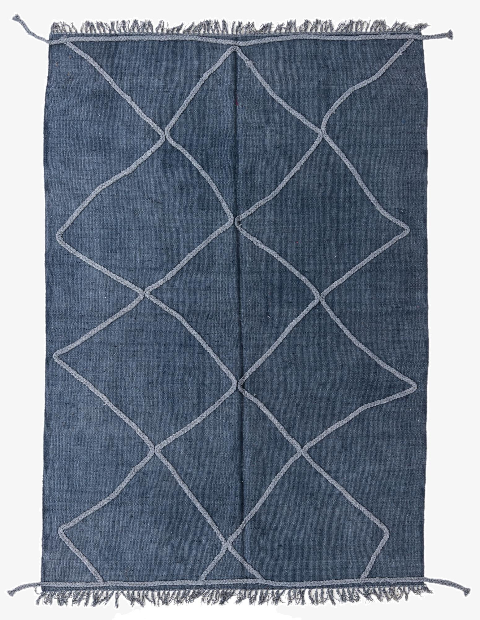  4' 9 x 7'  Hand Woven Kilim Modern Wool Rug