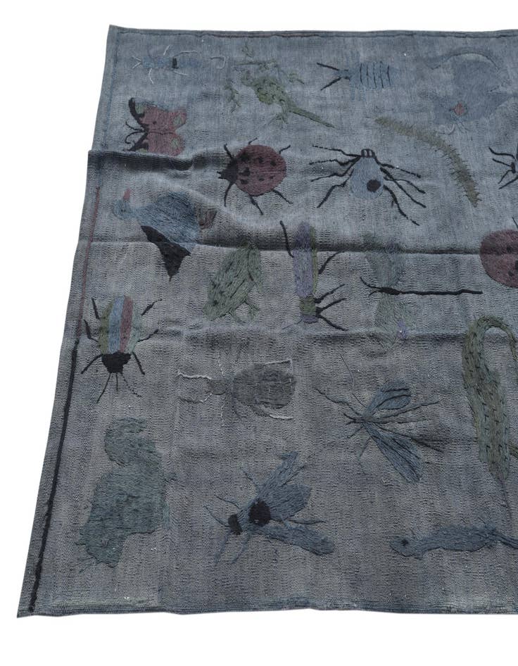 Detail image of  4' 10 x 6' 7  Hand Woven Kilim Suzani Wool Rug