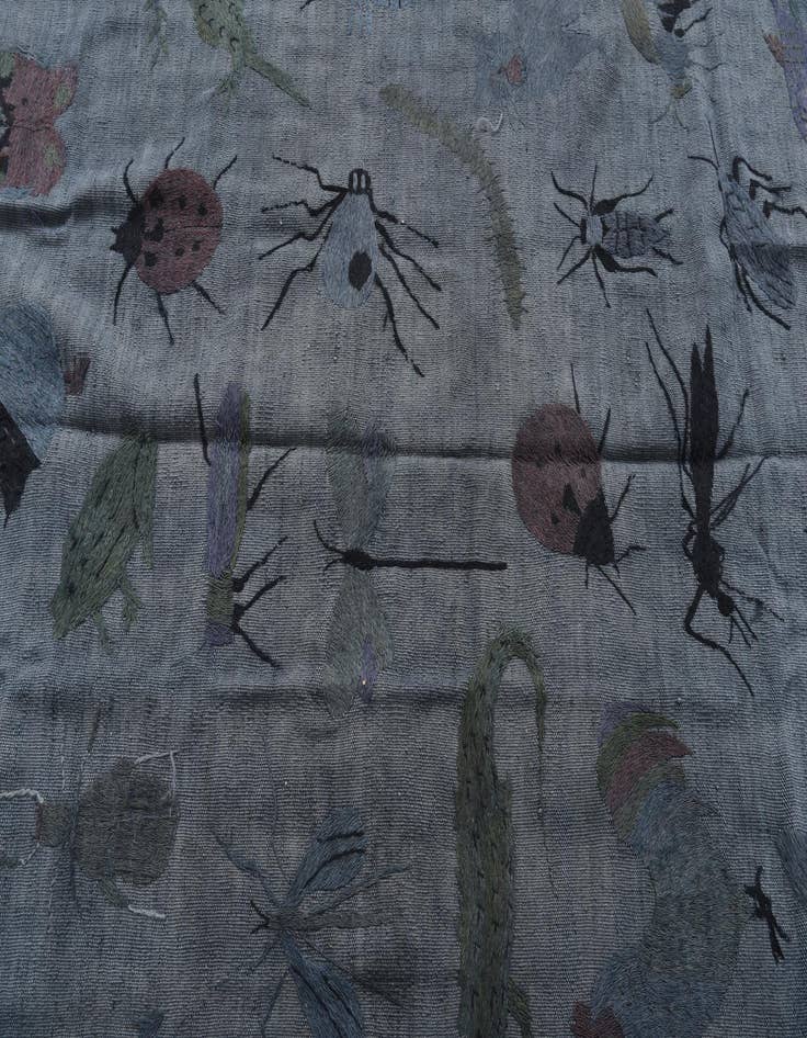 Detail image of  4' 10 x 6' 7  Hand Woven Kilim Suzani Wool Rug