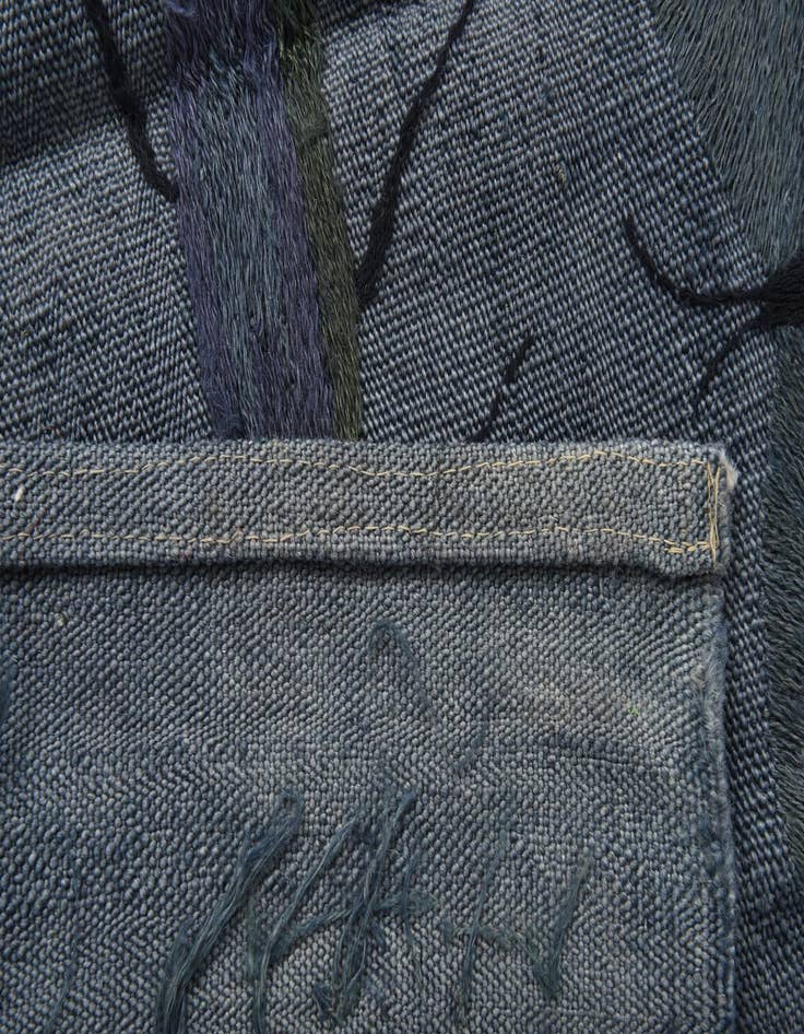 Detail image of  4' 10 x 6' 7  Hand Woven Kilim Suzani Wool Rug