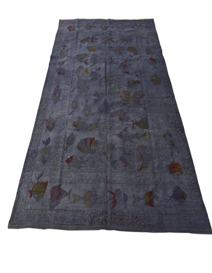 Detail image of  5' 5 x 7' 7  Hand Woven Kilim Suzani Wool Rug