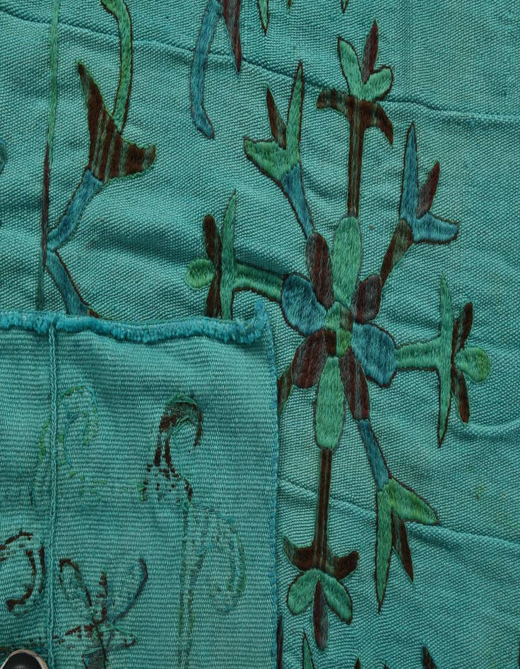 Detail image of  5' 3 x 7' 4  Hand Woven Kilim Suzani Wool Rug