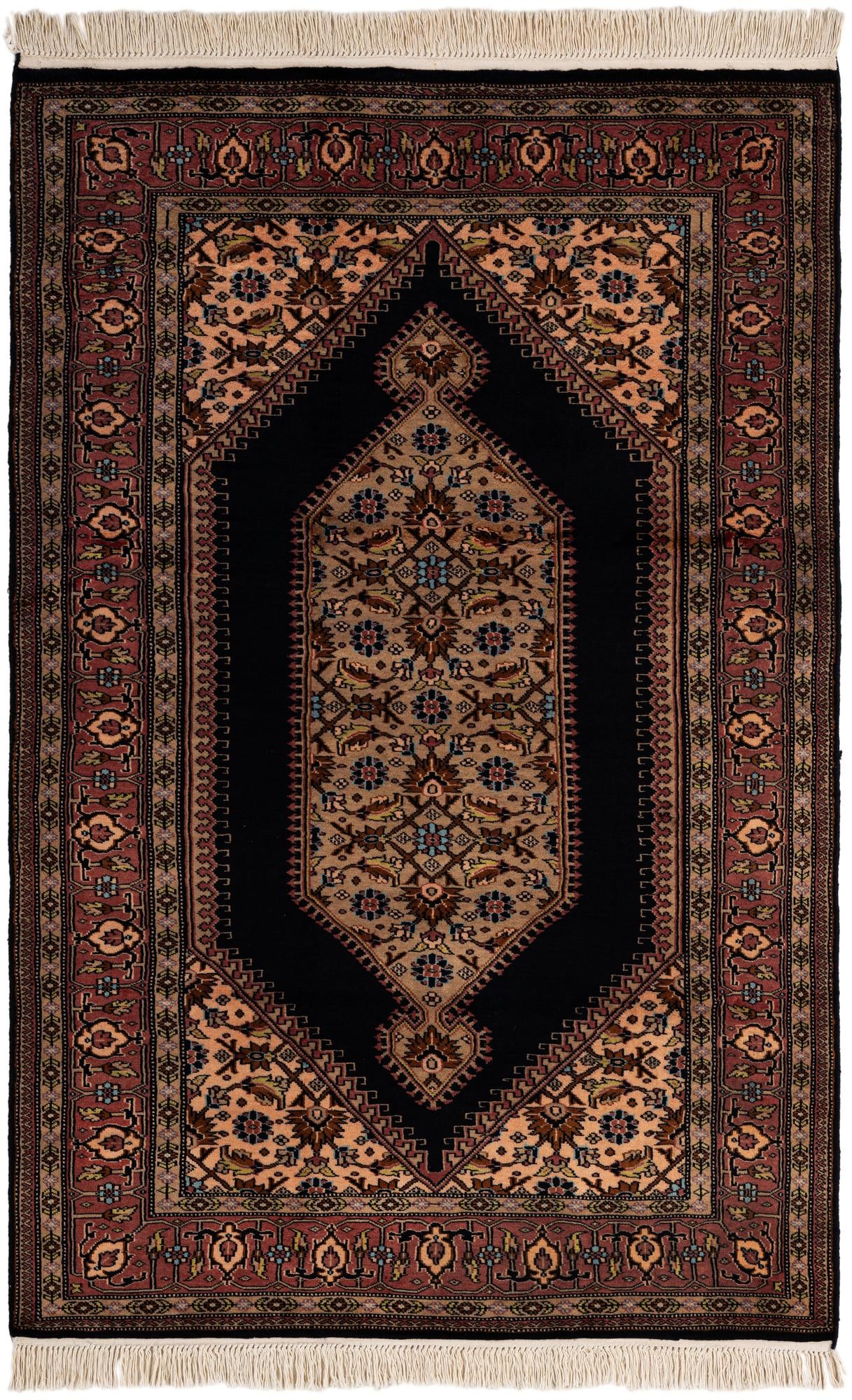  4' 1 x 6' 2  Hand Knotted Lahour Oriental Wool Rug