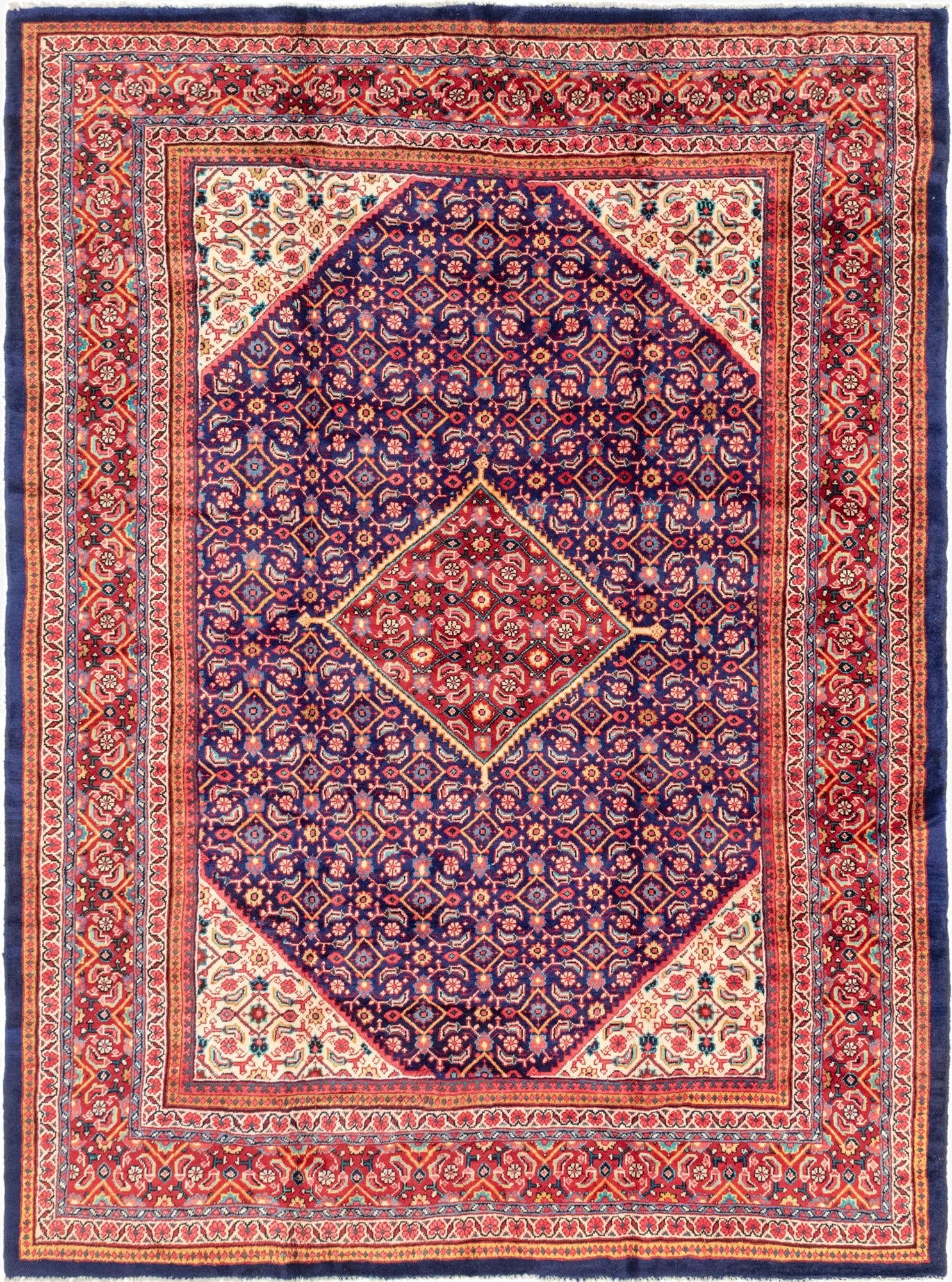  9' 7 x 13'  Hand Knotted Mahal Persian Wool Rug