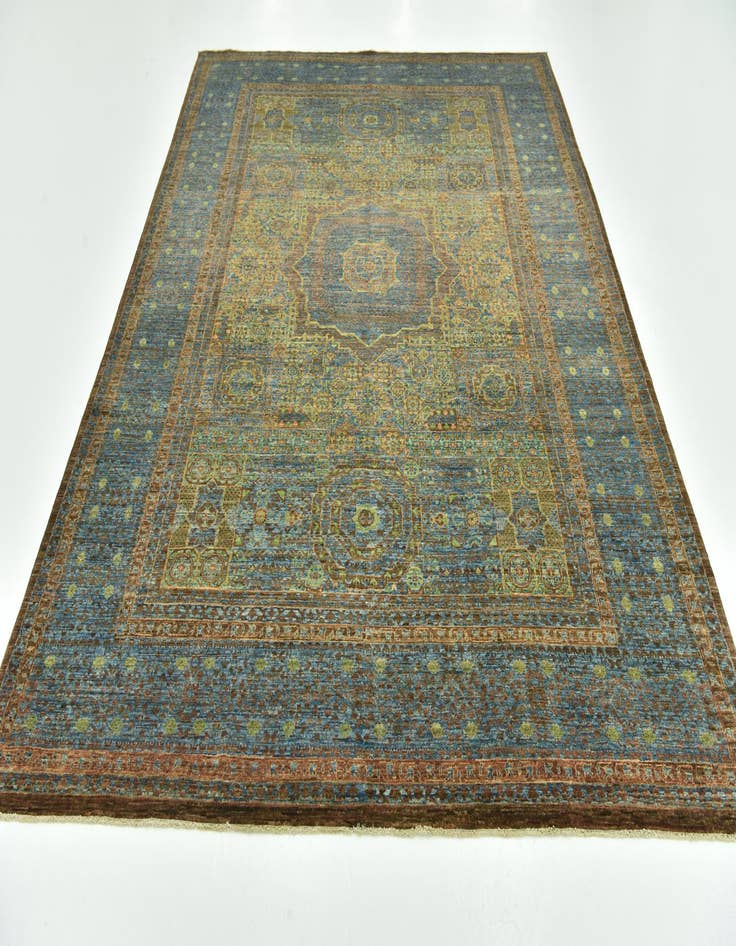 Detail image of  6' 10 x 9' 9  Hand Knotted Mamluk Ziegler Rug