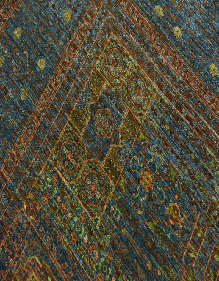 Detail image of  6' 10 x 9' 9  Hand Knotted Mamluk Ziegler Rug