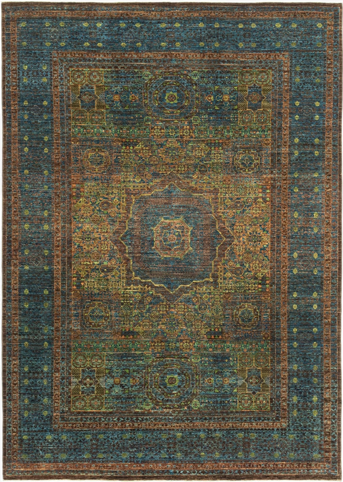  6' 10 x 9' 9  Hand Knotted Mamluk Ziegler Rug
