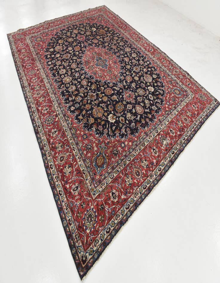 Detail image of  9' 10 x 12' 8  Hand Knotted Mashad Persian Wool Rug