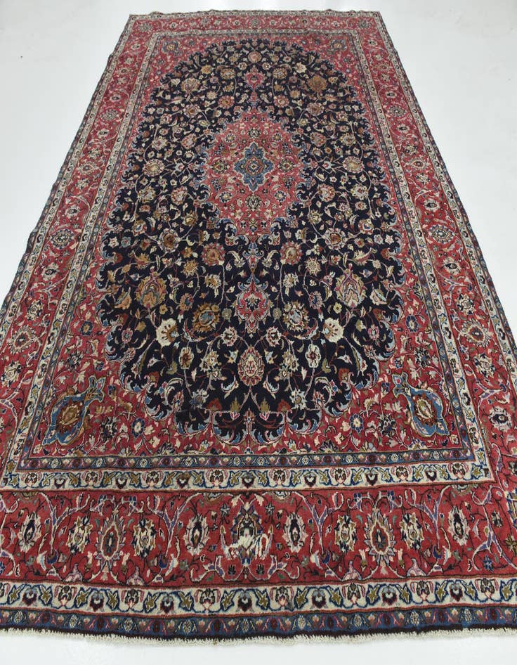 Detail image of  9' 10 x 12' 8  Hand Knotted Mashad Persian Wool Rug