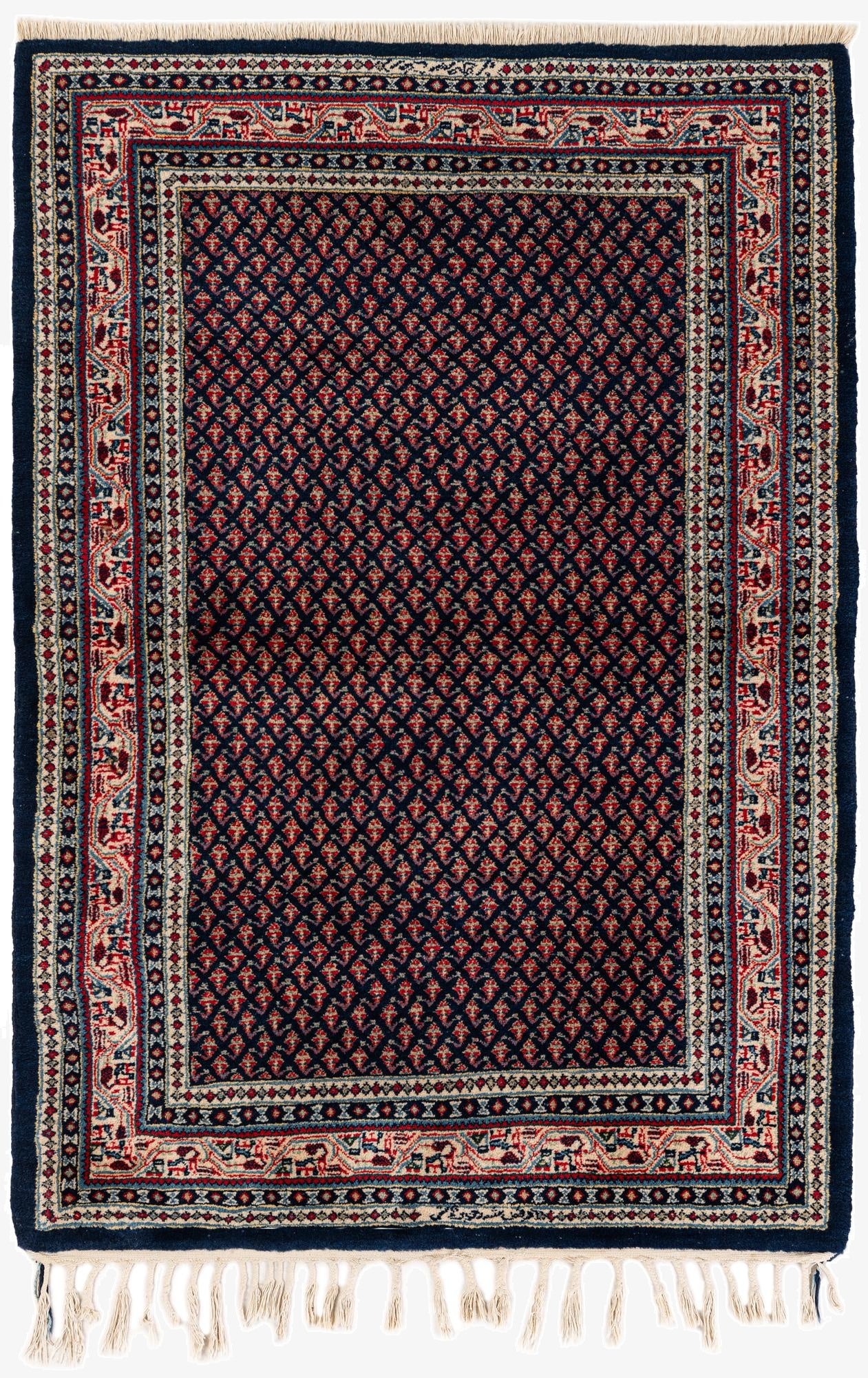  3' 9 x 5' 5  Hand Knotted Mir Wool Rug
