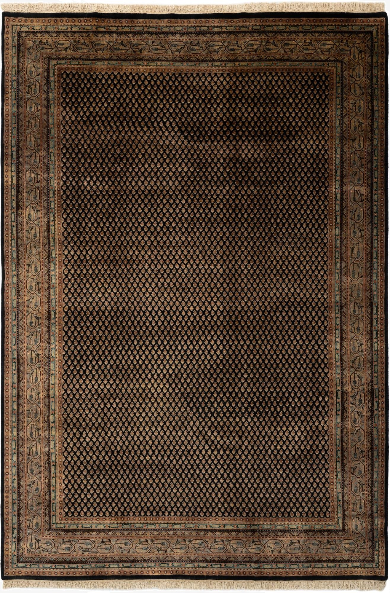  6' 3 x 9' 1  Hand Knotted Mir Oriental Wool Rug
