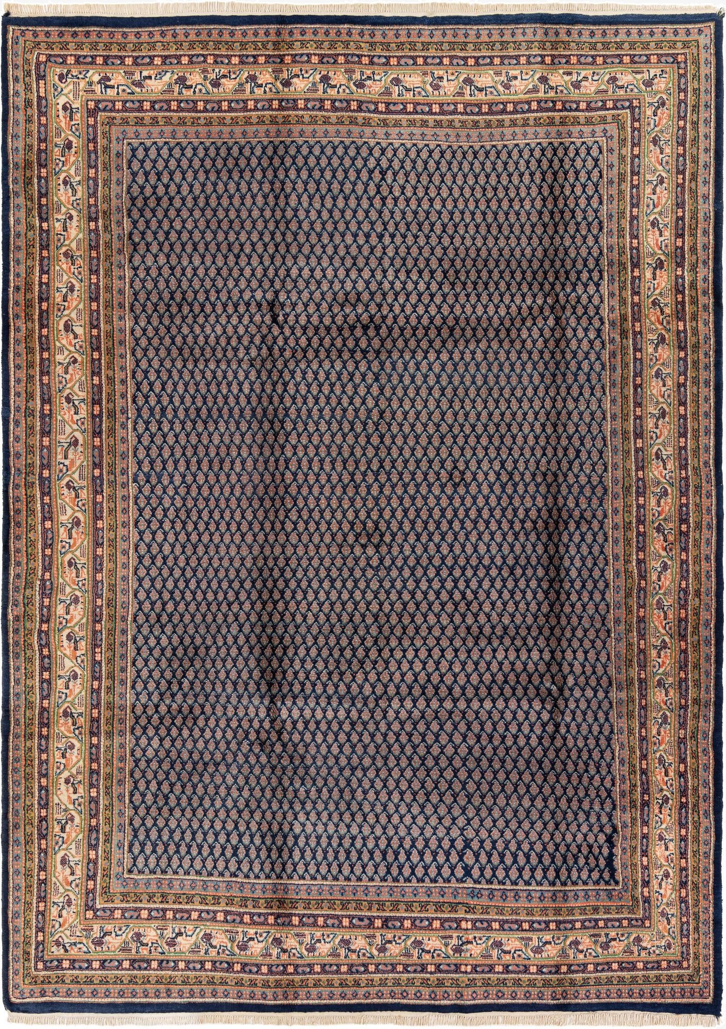  7' 4 x 10' 1  Hand Knotted Mir Wool Rug