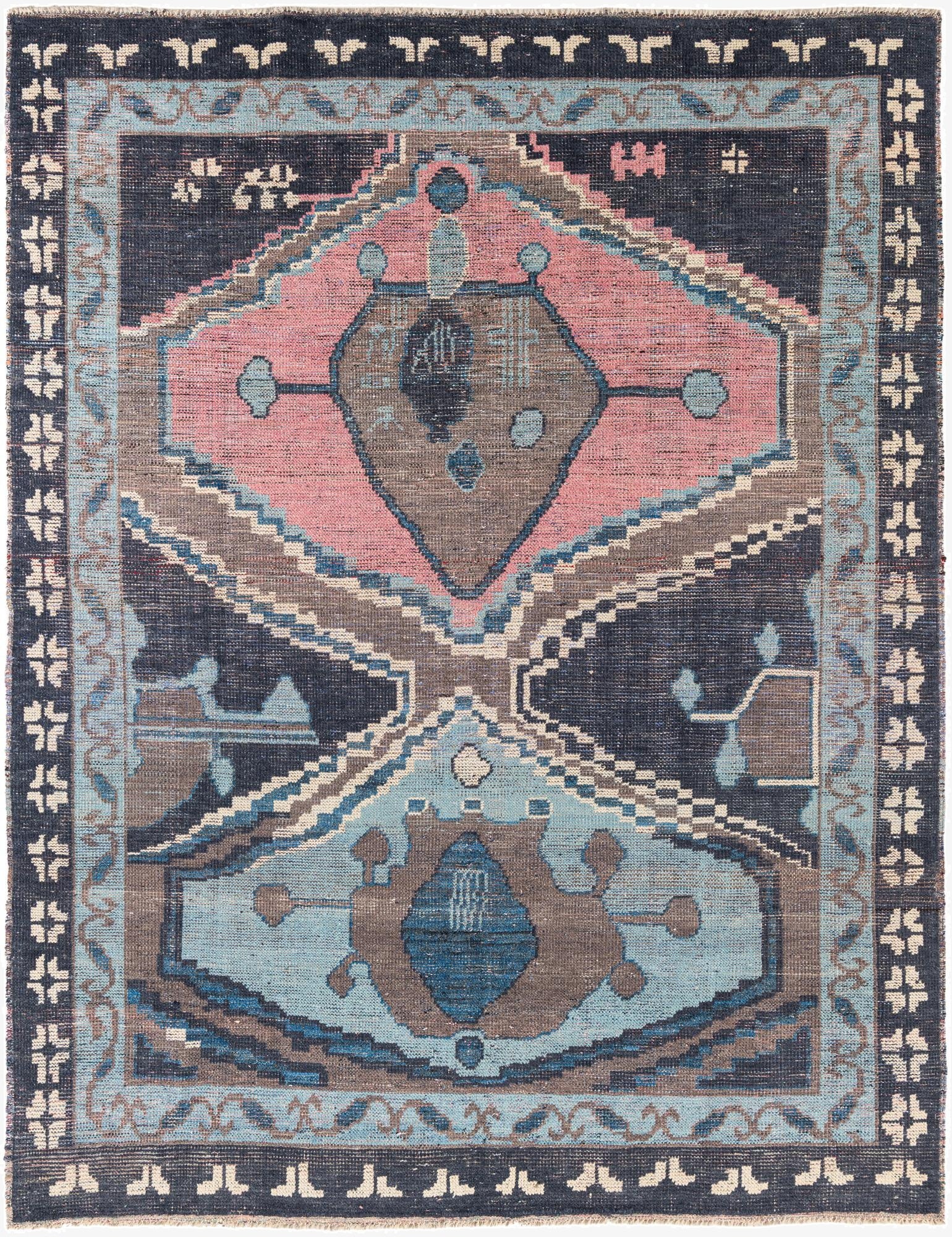  7' 10 x 10' 5  Hand Knotted Moroccan Wool Rug