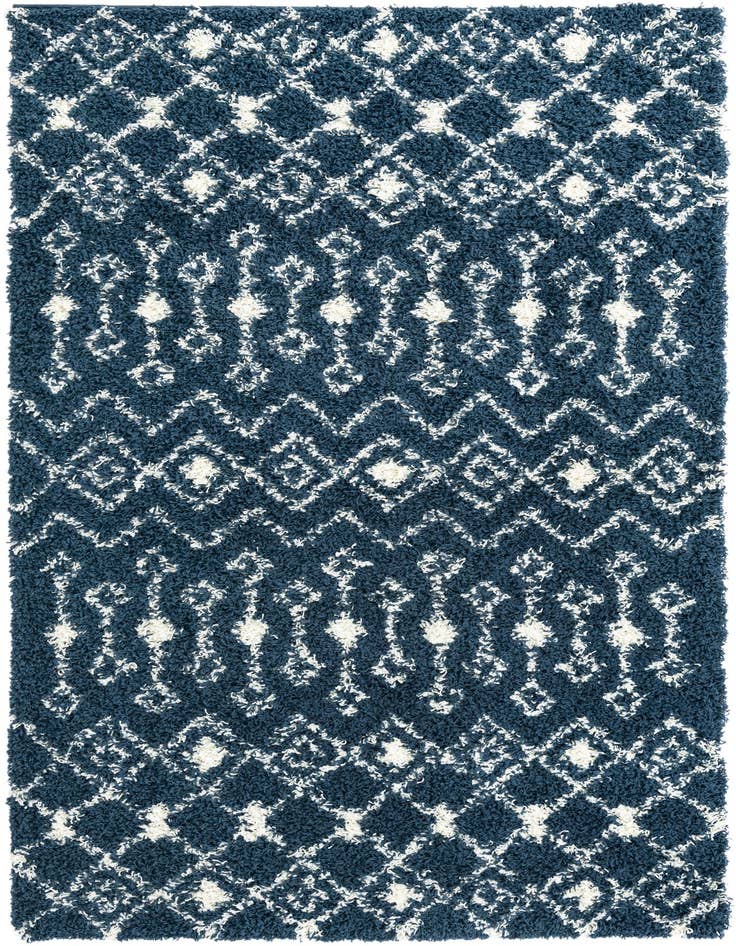 Detail image of  5' 3 x 8' Moroccan Trellis Shag Rug