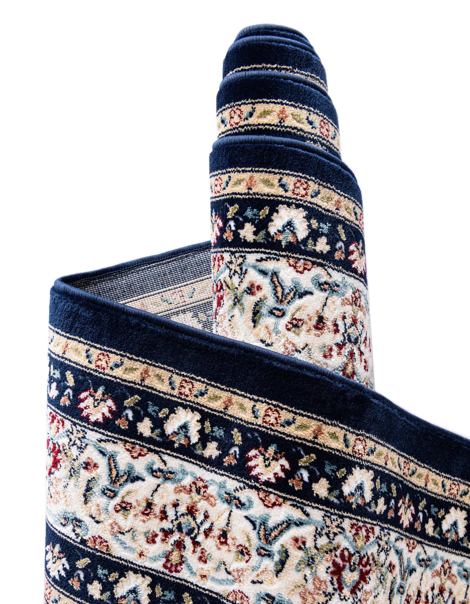Navy Blue 3' x 5' Nain Design Rug | Rugs.com