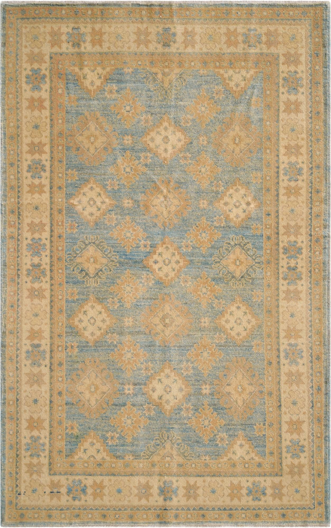  3' 11 x 6' 2  Hand Knotted Oushak Wool Rug