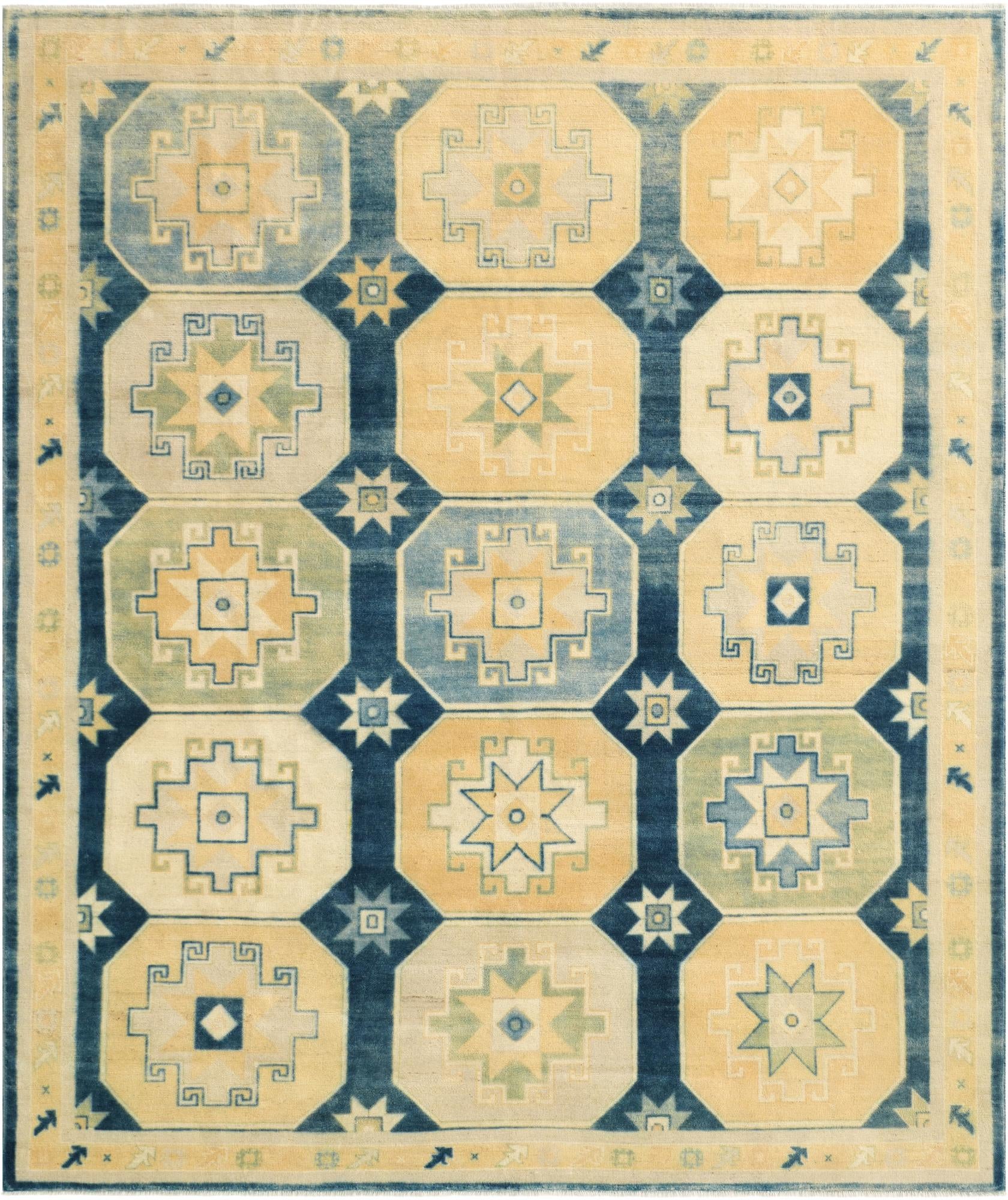 8' 4 x 9' 10 Hand Knotted Oushak Wool Rug