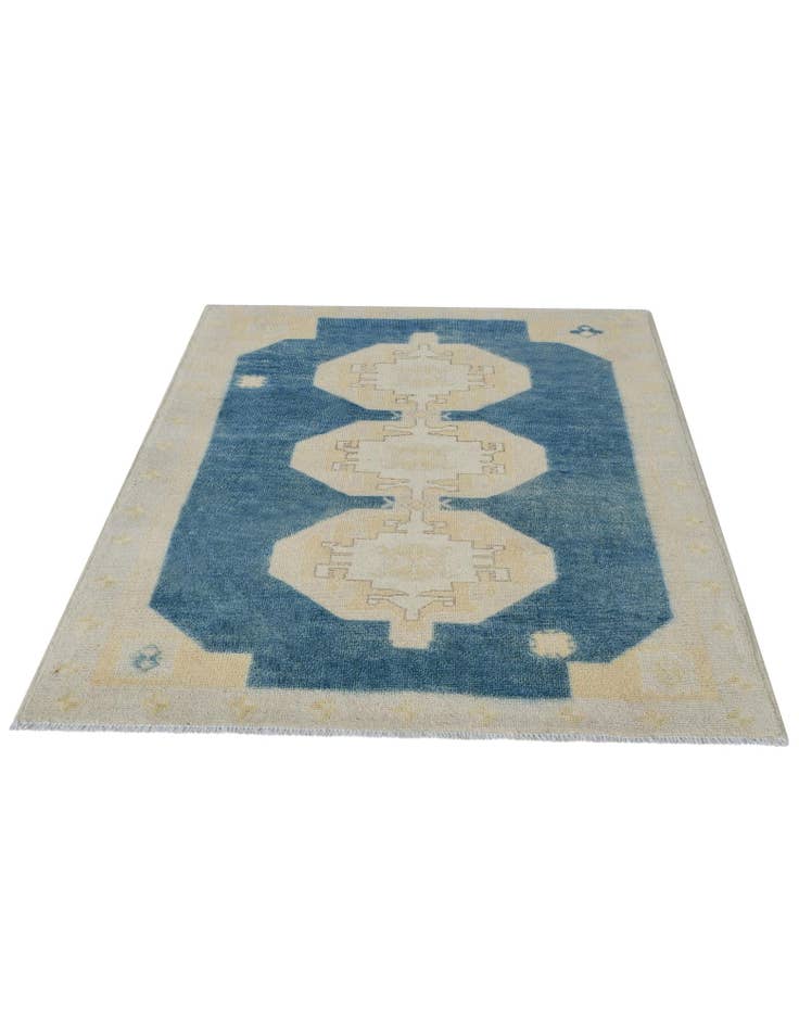 Detail image of 3' 5 x 4' 10 Hand Knotted Oushak Wool Rug