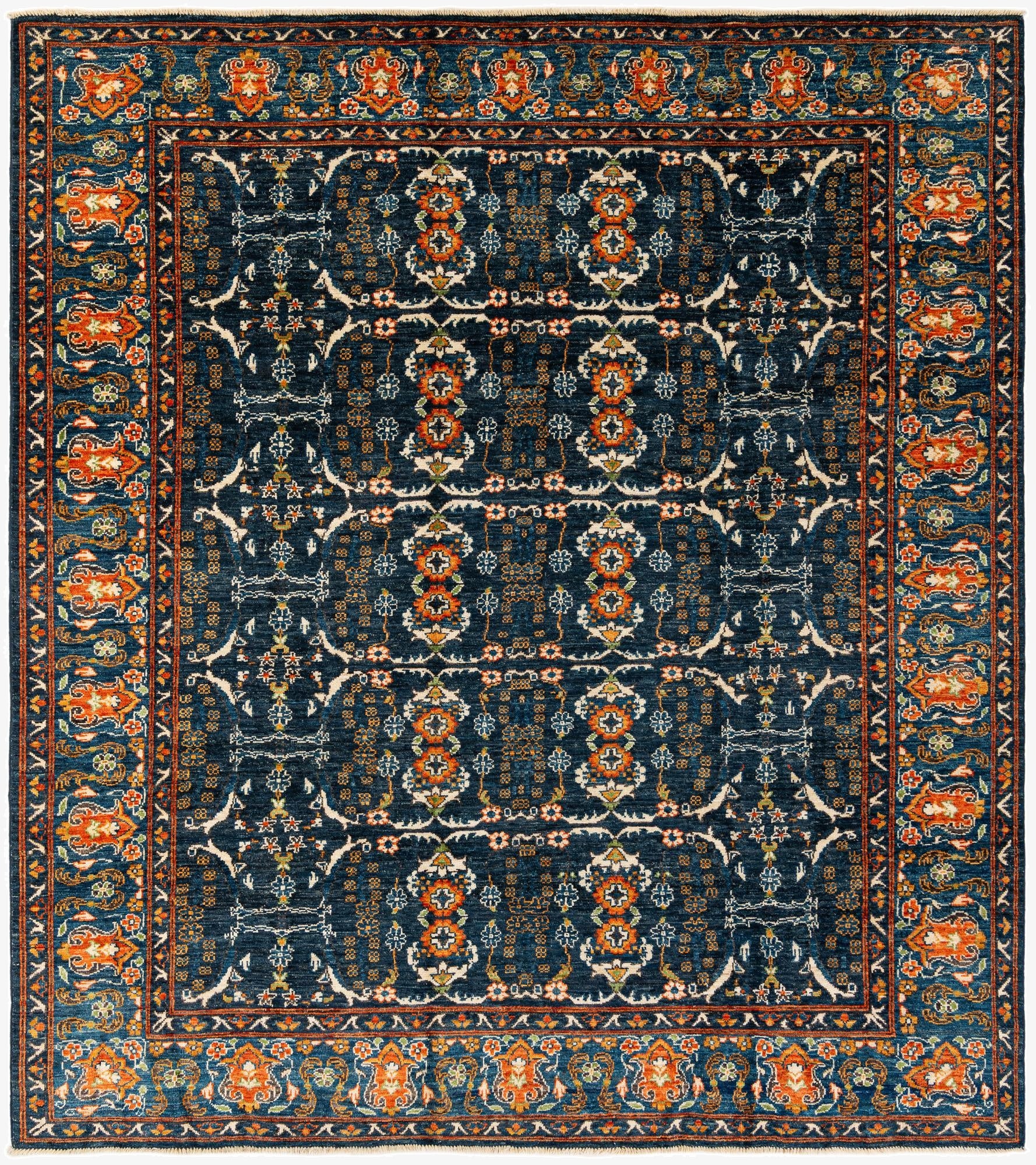  8' 9 x 9' 9  Hand Knotted Oushak Wool Rug