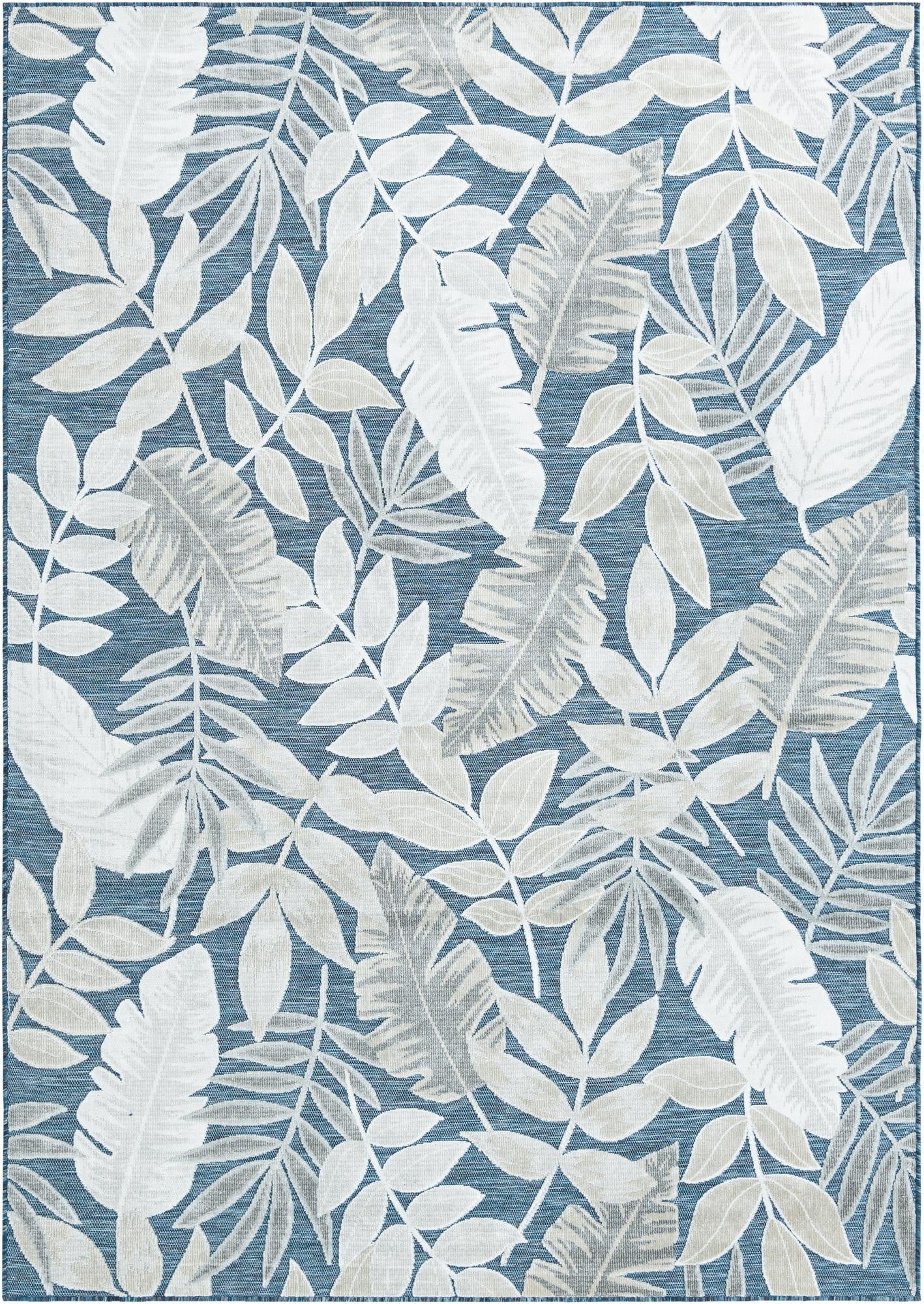  6' 4 x 9'  Washable Botanical Indoor / Outdoor Rug