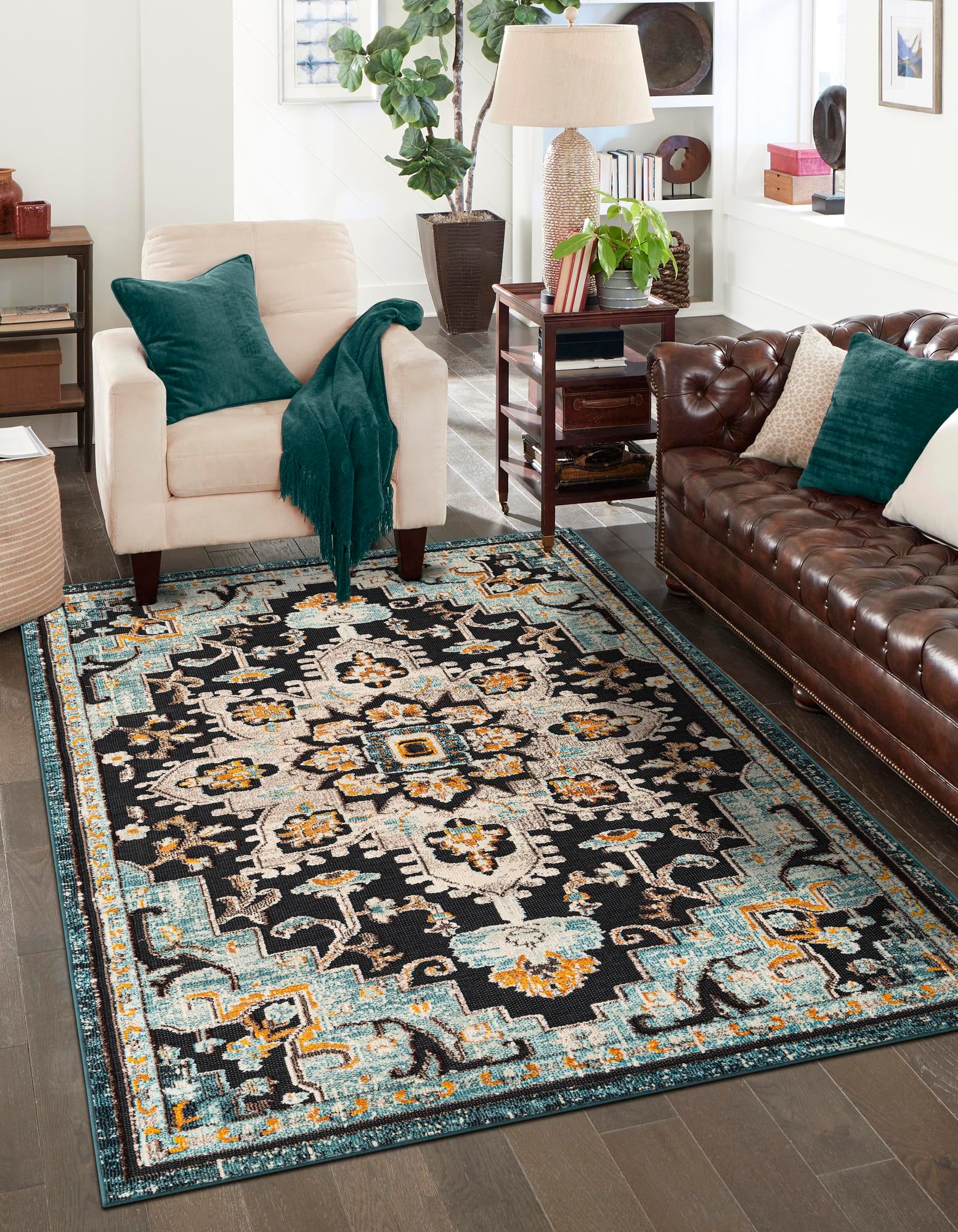 Navy Blue 6' x 9' Casablanca Indoor / Outdoor Rug