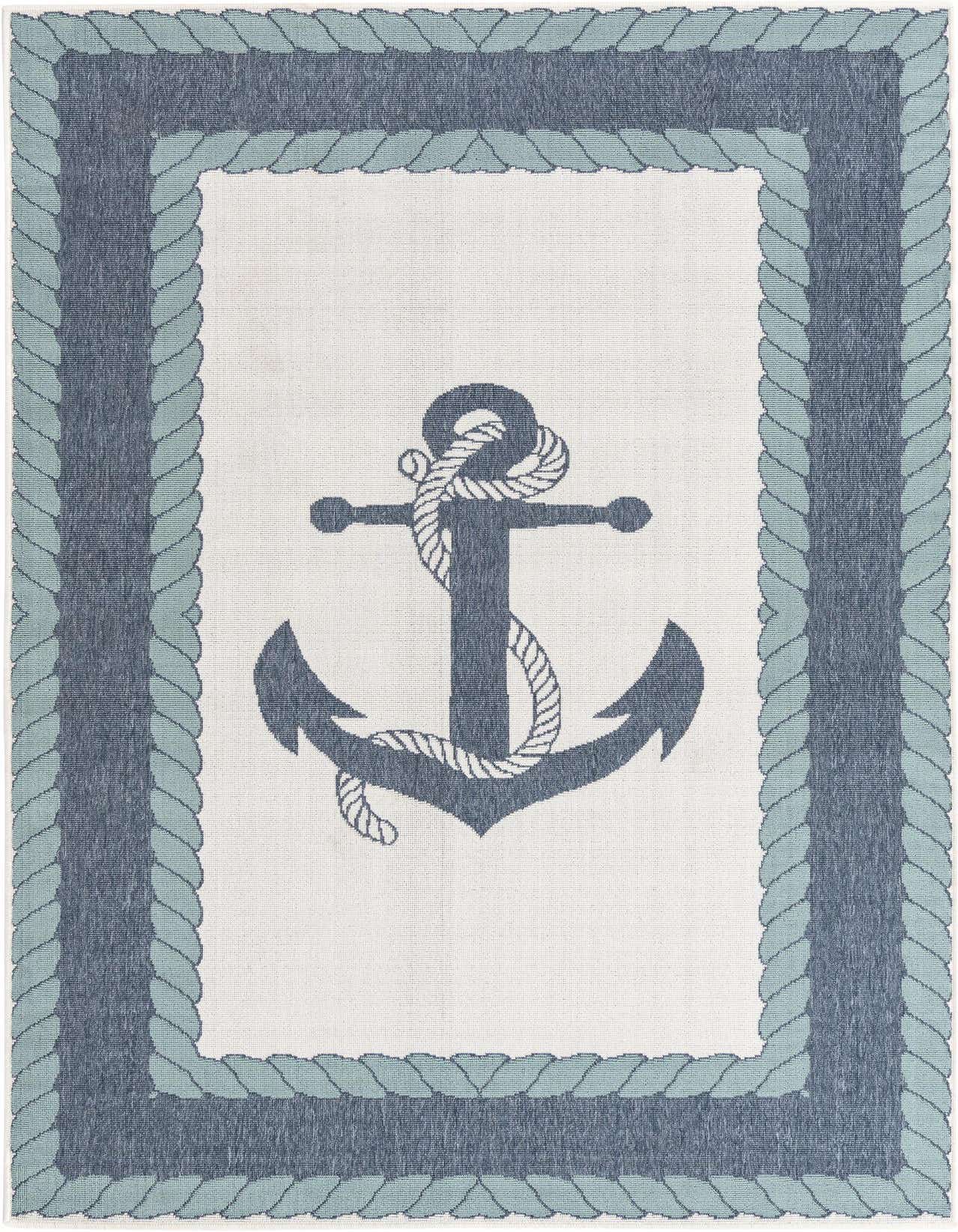 Primary image  5' 3 x 8'  Washable Coastal Indoor / Outdoor Rug