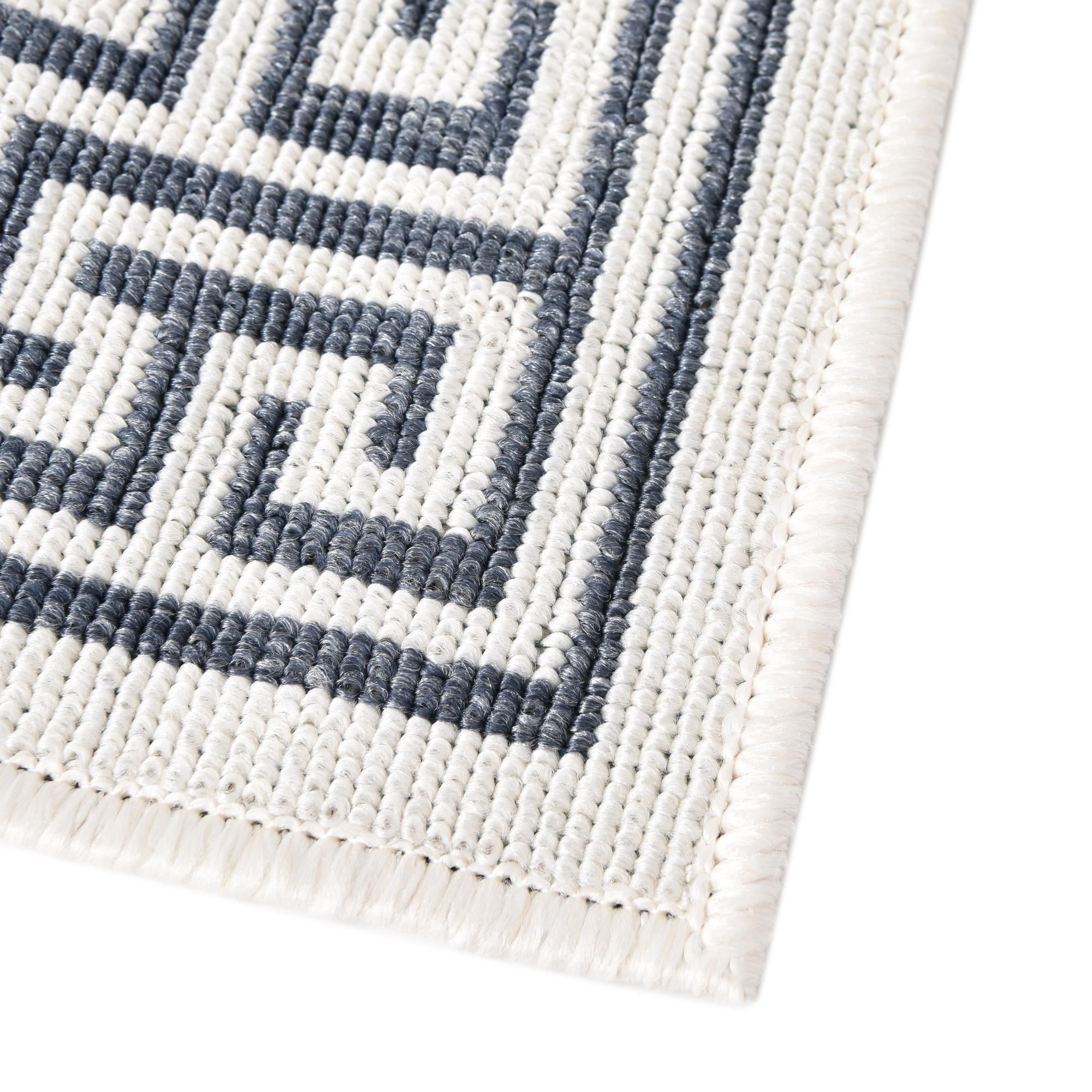 Navy Blue 4' x 6' Coastal Indoor / Outdoor Rug | Rugs.com